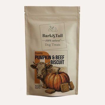 Натуральне печиво для собак яловичина та гарбуз Bark&Tail - Pumpkin&Beef Biscuit,50 г BT-00059 фото