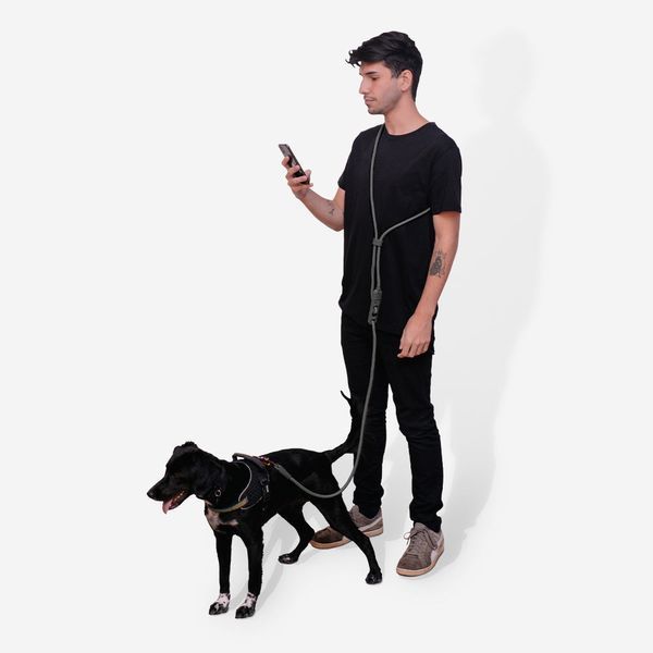 Повідець для собак Zee.Dog - Titanium grey Hands-Free Leash, 120 - 240 см 395828 фото