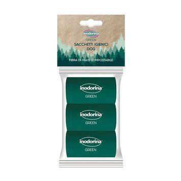 Inodorina Green Bags - Біорозкладні пакетики для прибирання з кукурузного волокна, 3 шт 660.0010.001 фото