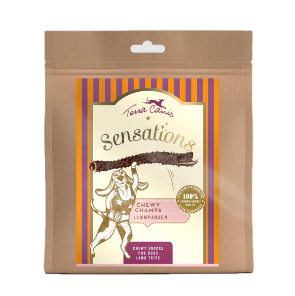Ласощі для собак Terracanis Рубець ягня сушений натуральний Chewy Champs Lamb tripe SENSATIONS 100 г 4066736011006 фото