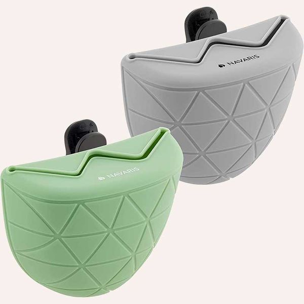 Силіконова сумка для ласощів Navaris - Snack bag with clip, grey KS1270 фото