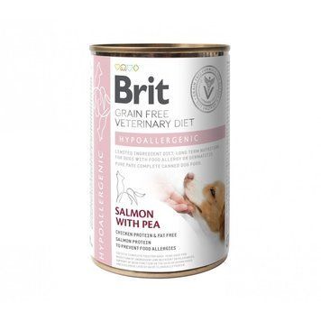 Вологий корм Brit Grain Free Veterinary Diets Hypoallergenic для собак із харчовою алергією або непереносимістю з лососем та зеленим горошком 400 г 100259/5873 фото