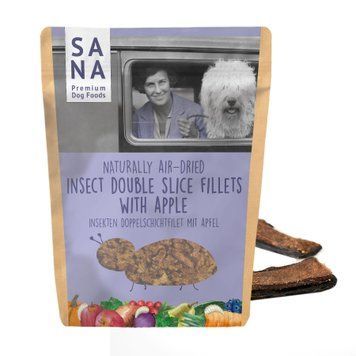 Ласощі для собак Подвійне Філе з Комашок та яблучком SANADOG 100г 4262376778334 фото