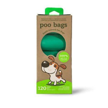 Poo Bags одноразові пакети для прибирання за тваринами з ароматом яблука в рулонах, 15 шт (1 рулон по 15 пакетів) 202205001 фото
