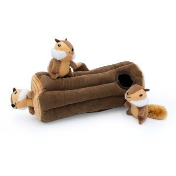 Іграшка для собак Дупло з білочками Zippy Burrow - Burrow Log with 3 chipmunks ZippyPaws 818786011093 фото