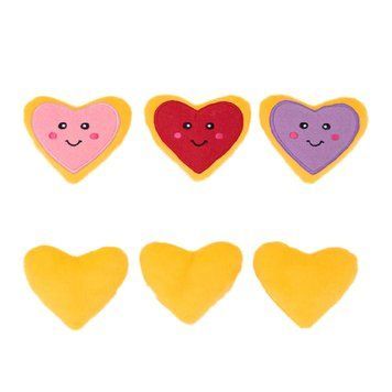 Набір іграшок для собак Valentine&rsquo;s Miniz 3-Pack Heart Cookies ZippyPaws 818786017569 фото