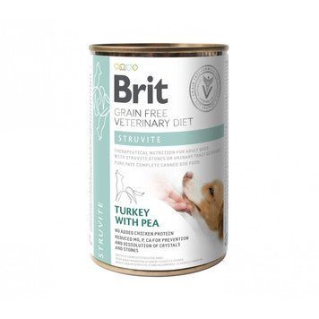 Вологий корм Brit Grain Free Veterinary Diets Struvite для собак при лікуванні та для профілактики сечокам'яної хвороби з індичкою та горохом 400 г 100279/6078 фото