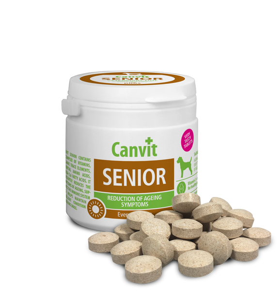 Вітамінізована кормова добавка для літніх собак Canvit Senior for dogs 100g can50726 фото