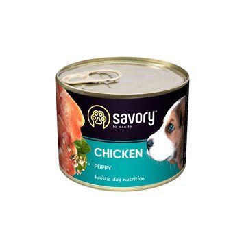 Корм вологий Savory Dog All breeds Puppy Chicken паштет для цуценят усіх порід з куркою 200 г 30549-1 фото