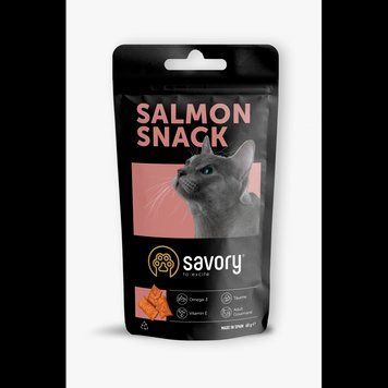 Хрумкі ласощі Savory Cats Snacks Pillows Gourmand with Salmon для дорослих вибагливих котів подушечки з лососем 60 г 31454-1 фото