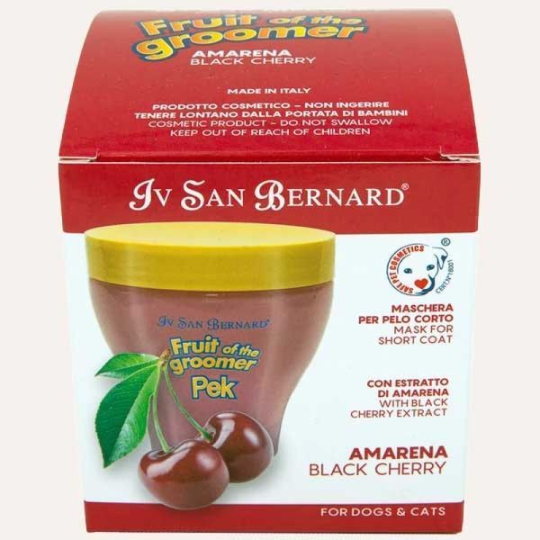 Маска Iv San Bernard Black Cherry для короткої шерсті, з протеїнами шовку та чорною вишнею, 1л ISB_2 фото