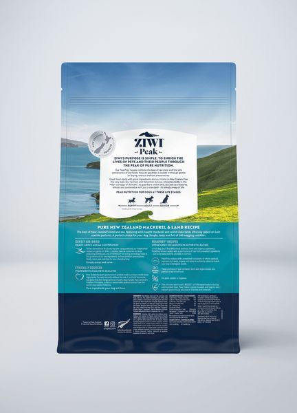 Повнораціонний сухий корм для собак Ziwi Peak Air Dried Mackerel & Lamb Recipe Скумбрія з бараниною 1 кг 42200 фото