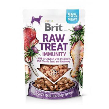 Ласощі Brit Raw Treat Immunity Freeze-dried для дорослих собак з ягням і куркою для зміцнення імунітету 40 г 112133 фото