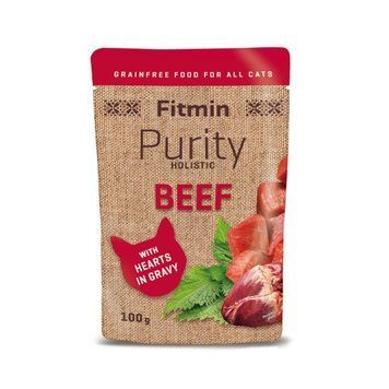 Вологий корм для котів Fitmin cat Purity pouch Яловичина з серцем 100г 332384006 фото