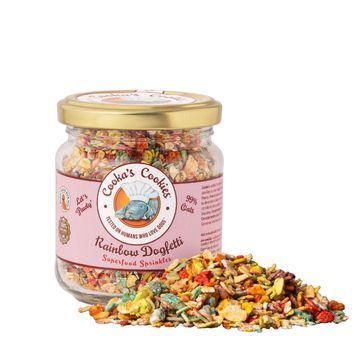 Натуральна веганська посипка для собак Cooka's Cookies Raіnbow Dogfetti 100% овес 90 г 40214 фото