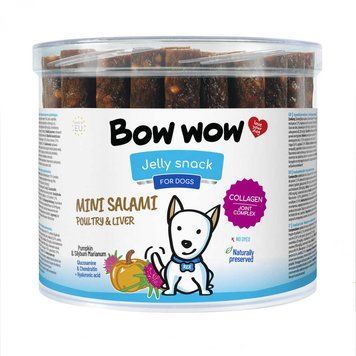 Ласощі для собак"Bow wow"палички міні-салямі з птицею та печінкою, 12см (60 шт/уп) BW466 фото