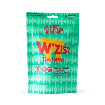 Веганські зубні погризухи для собак Pouch з броколі та спіруліною Dental Fruity Fresh Fang W'ZIS 6 шт 5055997308184 фото