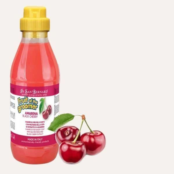 Шампунь Iv San Bernard Black Cherry для короткої шерсті, з протеїнами шовку та чорною вишнею, 1л ISB_26 фото