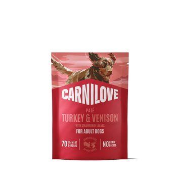 Корм вологий Carnilove Turkey & Venison with Stawberry Leaves для собак паштет індичка та оленина з листям полуниці 300 г 112430 фото