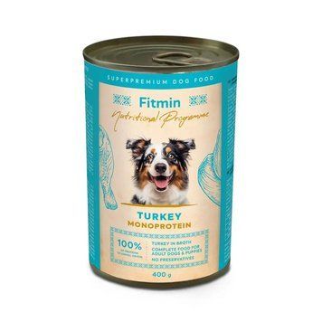 Вологий корм для собак та цуценят Fitmin Nutrition Program з індичкою 400г 321384003 фото