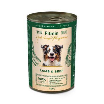 Вологий корм для собак Fitmin Nutrition Program з ягням та яловичиною 400г 321384005 фото