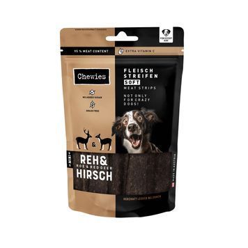 М'ясні натуральні ласощі для собак 100% Козуля та Оленіна Chewies Fleischstreifen Soft Ente для всіх вікових груп 150 г 45467 фото