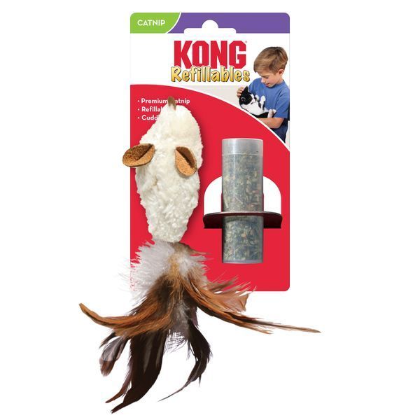 Іграшка для котів з котячою м'ятою Kong Refillables Feather Mouse 41557 фото