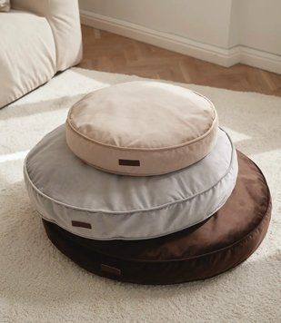 Лежак-подушка "Pearl" з ефектом пам'яті Memory Foam світло-сірого кольору, XS 60cм PRL_BD001GRY_XS фото
