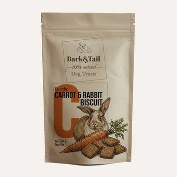 Натуральне печиво для собак кролик та морква Bark&Tail - Carrot&Rabbit Biscuit,50 г BT-00060 фото