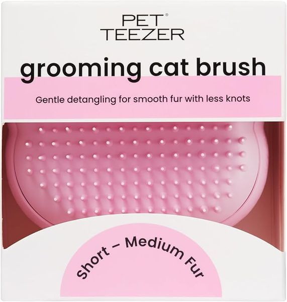 Щітка для вичісування котиків Pet Teezer Cat Grooming Millenial Pink 5060926686141 фото