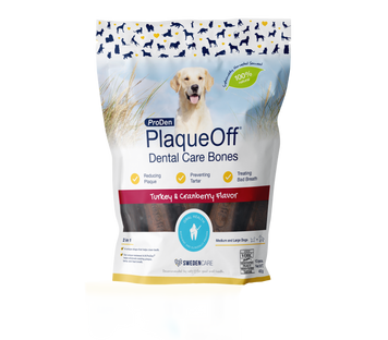 PlaqueOff System Dental Care Bones - Жувальні кісточки для собак зі смаком індички та журавлини, 482 г 7350055513486 фото